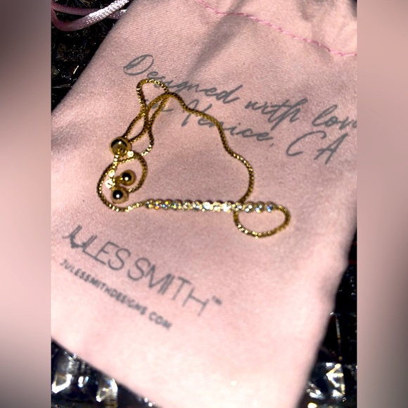 NWOT Jules Smith Crystal Diamond 14K Gold Daisy Chain Tennis Lariat Bracelet - Picture 5 of 8